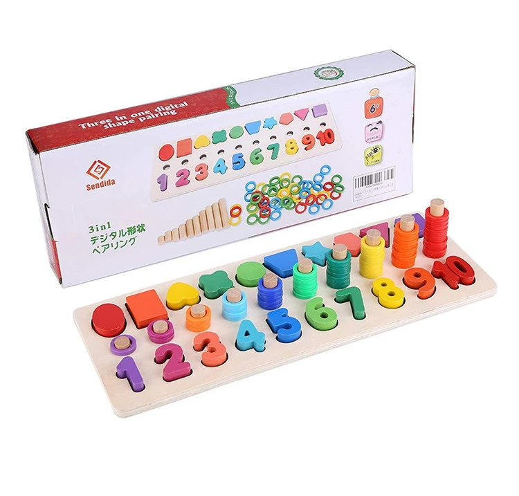 Wholesale Custom Multi Color Montessori Counting Preschool Stacking Math Learning Toy Kids Children Math Toys