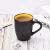 Import wholesale custom simple design color glazed matte black ceramic coffee mug from China