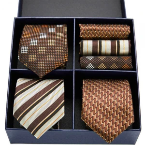 Wholesale customized pure silk ties fashion business luxury gift box scarf tie silk set 2020
