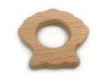 Wholesale Eco-friendly Beech Wooden Ship Octopus Shaped Teething Components for baby Chewing Teether Toys
