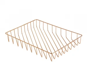 Wholesale fashion metal wire rose gold desk file basket tray holder for A4 paper office accessory