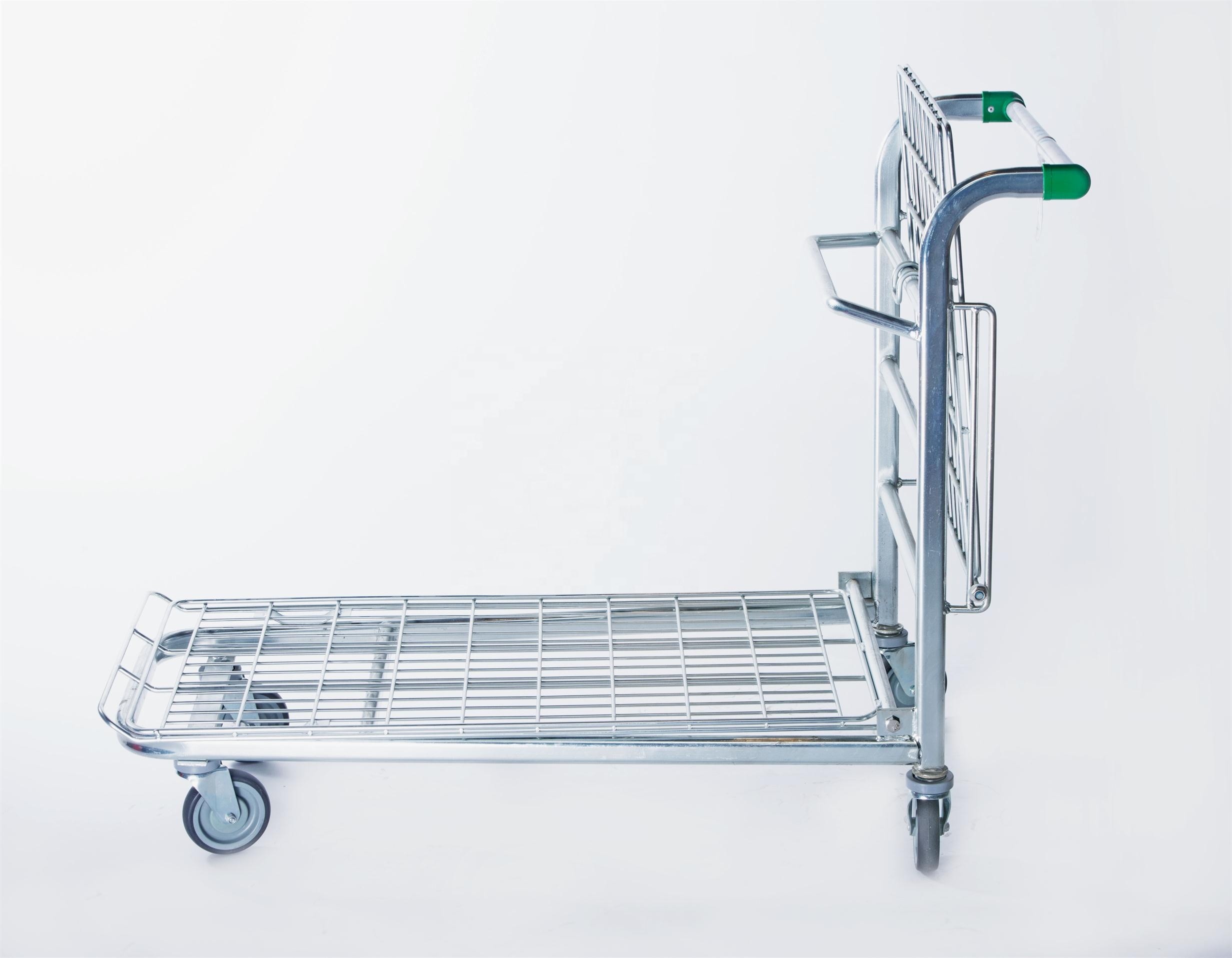 Wholesale folding wire hand warehouse shopping trolley cart for sale