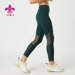 Wholesale High quality Custom breathable nylon spandex workout leggings fitness printed mesh yoga pants leggings for women