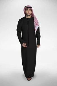 Wholesale Jubbah Islamic clothing Saudi Arabic Daffah thobe for Muslim men