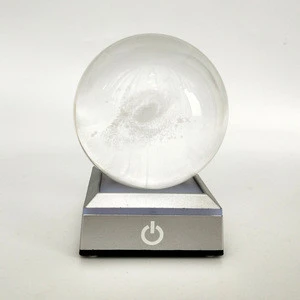 Wholesale LED crystal ball lamp holder custom Crystal Crafts base rechargeable crystal Induction lamp holder