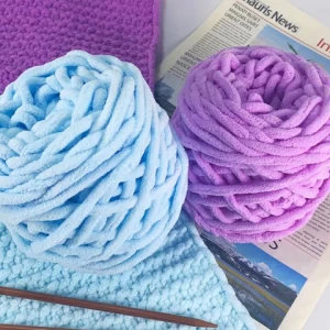 Wholesale Melange Crochet Dyed Fabric Chenille Chunky Recycled Polyester Milk Cotton Blended Yarn For Knitting Carpet Blanket