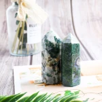 Wholesale natural aquatic agate obelisk green agate crystal spire for craft decoration