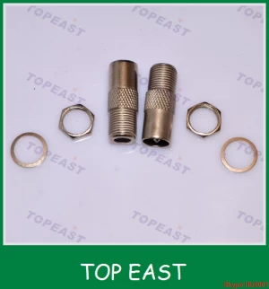 Wholesale PAL male to f female RF connectors adapters Nickel plated with nuts