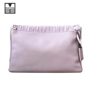 Wholesale price exquisite soft pu ruched ladies clutch bag evening bag