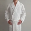 Wholesale white 100% cotton terry hotel bathrobe for guest,luxury spa hotel robe