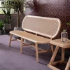 WISEMAX FURNITURE Wholesale Indonesia modern elegant bench with backrest living room wooden long chair