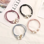 Women Hair Accessories Elastic Three Layer Rubber Band Girls Gum for Hair Female Pearls Ball Star Elastic Hair Bands Wholesale