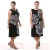 Import Women Plus Size Curvy Black Knee-Length Dress 4xl 5xl 6xl 7xl Round Neck Floral Dresses from China