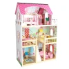 wooden Dollhouse with Furniture& Accessories, House Dollhouse for Preschool girl toys, Big Doll house for kids
