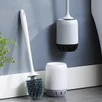 WORTHBUY Wall Mountable Bathroom Cleaning Bowl Brush and Holder Set Toilet Brush Cleaner With Long Handle
