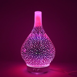 XBH-007 100ML 3D Firework Effect Vase Shape Essential Oil Ultrasonic Cool Mist Humidifier Aroma Oil Diffuser