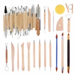 Xinbowen Art And Craft Supplies 42 Pcs Set Multiple Wood Pottery Sculpture Tools Polymer Clay Tools Set