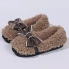 Xinyun Bean Fashionable Winter Womens Home Slippers With Warm Plush Lining And Cute Bow Detail