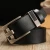 Import YS-BT011 free shipping vintage alloy pin buckle black and brown genuine leather belts for men from China