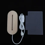 Zhongshan Hot Sale Blank Acrylic Desk OEM Plate With Wooden Lamp Base Baby Night Light