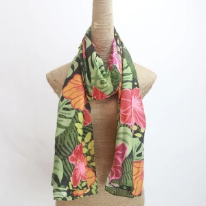 floral silk cotton scarf digital printed