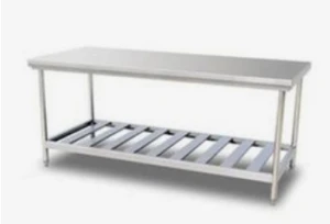 Good Quality Kitchen Worktable Bench With Over Shelf Stainless Steel Work Table
