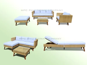 Spatly Collection combined Pe rattan & wood