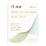 A-SUB Waterproof Glossy Vinyl Sticker Paper for Inkjet Printer Diy Custom Stickers