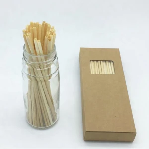 Eco friendly biodegradable natural drinking wheat stalk fiber straw