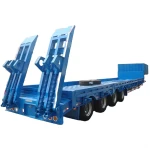 40T 2 Axles Excavator Low bed Semi Trailer With Gooseneck