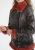 Import Women's Shearling Belted Biker Jacket, Cracked Brown with Coral Wool from Republic of Türkiye