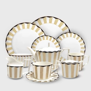 Bone china dinnerware set have plates bowl mug cup and saucer