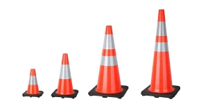 28inch Highway Safety PVC Road Cone with Black Base Plastic Road Barrier Cone