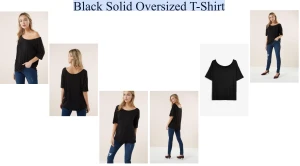 Black Solid Oversized T-Shirt