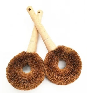 Customized ECO Friendly Nature Beech Handle Coconut Fiber Washing Brush For Cleaning Kitchen