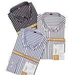 Wrinkle Free Men Stripe Business Shirt Official Formal Workwear