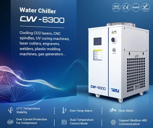 Industrial Chiller CW-6300 with 9000W Cooling Capacity