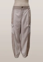 Women Cargo Pant Shell Pocket Beige Color Ladies Pant