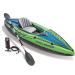 Kuorui Single Person Inflatable Kayak Set with Aluminum Oars and High Output Air-Pump