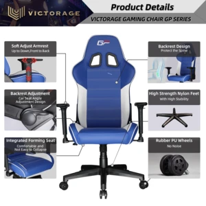 Victorage computer game chair racing chair(Blue)