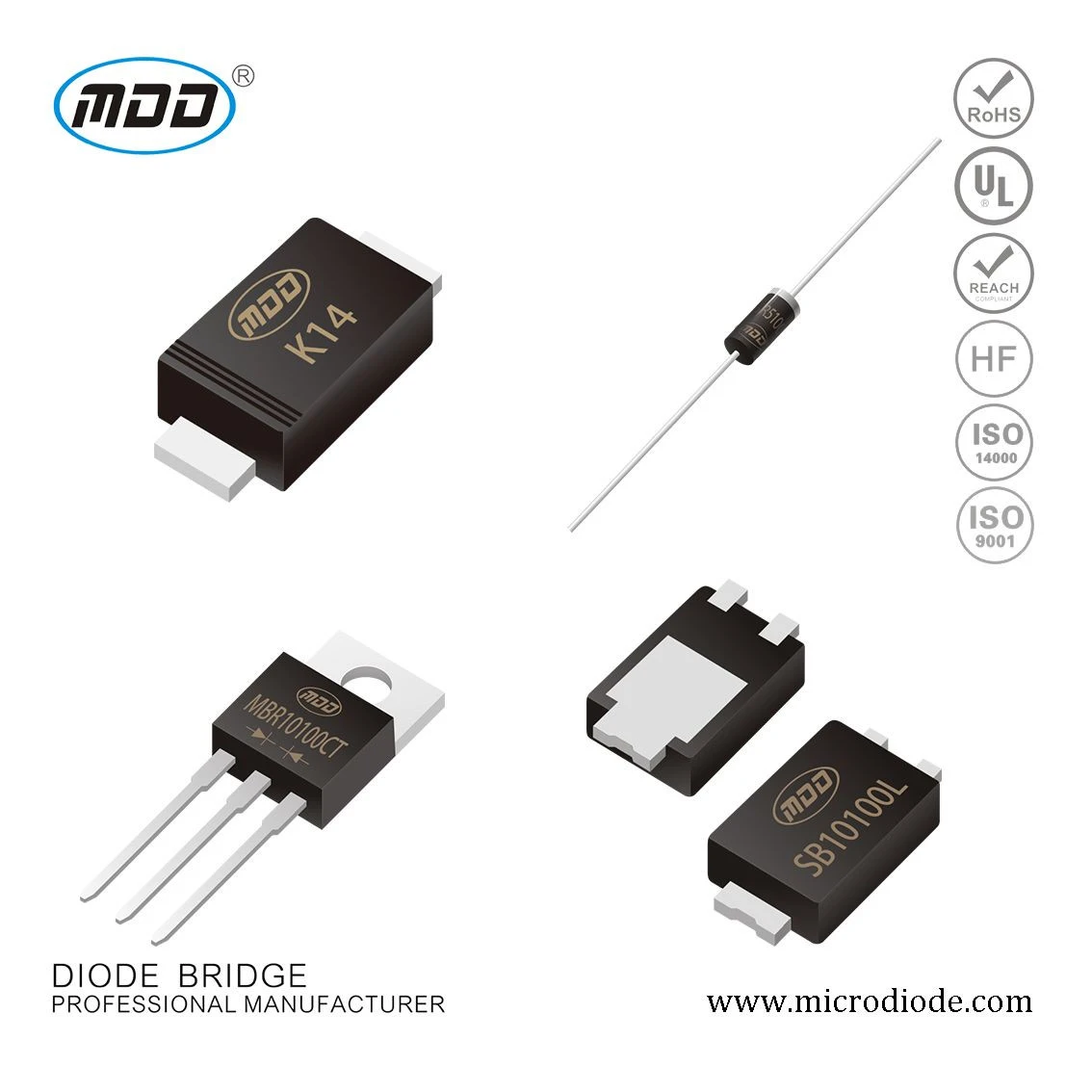 Buy Schottky Barrier Rectifier Diode 1a 40v Dsk14 Sb10100l Mbr10100ct ...