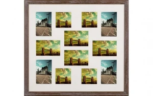 wooded multiple opening photo frame with painting