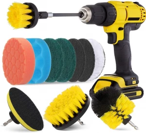 Drill Brush Attachment - Bathroom Surfaces Tub, Shower, Tile and Grout All Purpose Power Scrubber Cleaning Kit