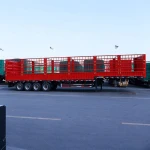 Fence Cargo Animal Transport Trailer Steel Livestock Semi-Trailer