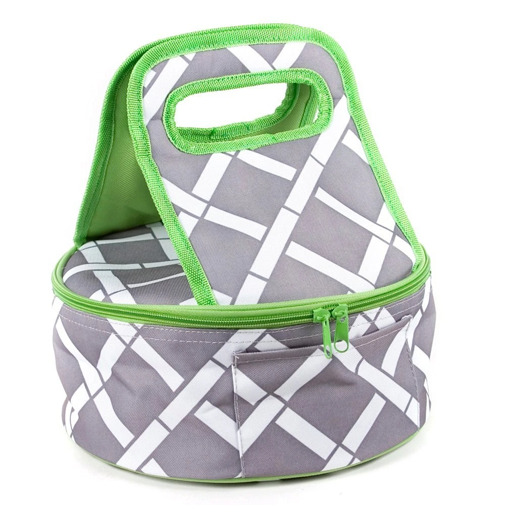 10 In. Round Insulated Casserole Carrier Lunch Tote picnic round cooler bag