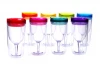 10 Ounce Pack of 8 acrylic wine tumbler with Drink Through Lid,10oz adult Sippy Cups For party wine cup