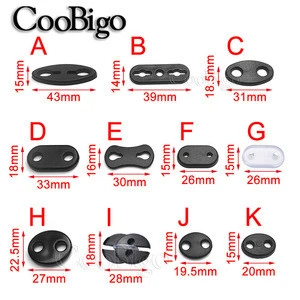 100pcs Plastic 2 Hole Flat Adjustable Stopper Cord Lock Ends Toggle For Paracord Sportswear Shoelace Garment Bag Parts #FLS104