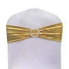 10Pcs Gilding Chair Cover Bands with Buckle Slider Sashes Bow Wedding Decorations Gold