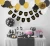 Import 12 inch balloons Pom Poms with Happy Birthday Banner Gold and Black Theme Party Decorations from China