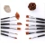 Import 12-Pack Short Rod Copper Tube Nylon Brushes Various Shapes Combination Watercolor Paint Brush Set from China